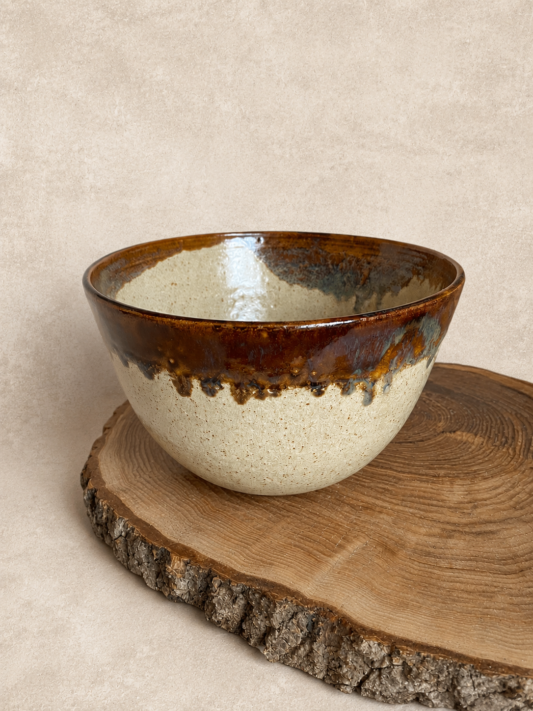 Large Oatmeal/Tenmoku Bowl