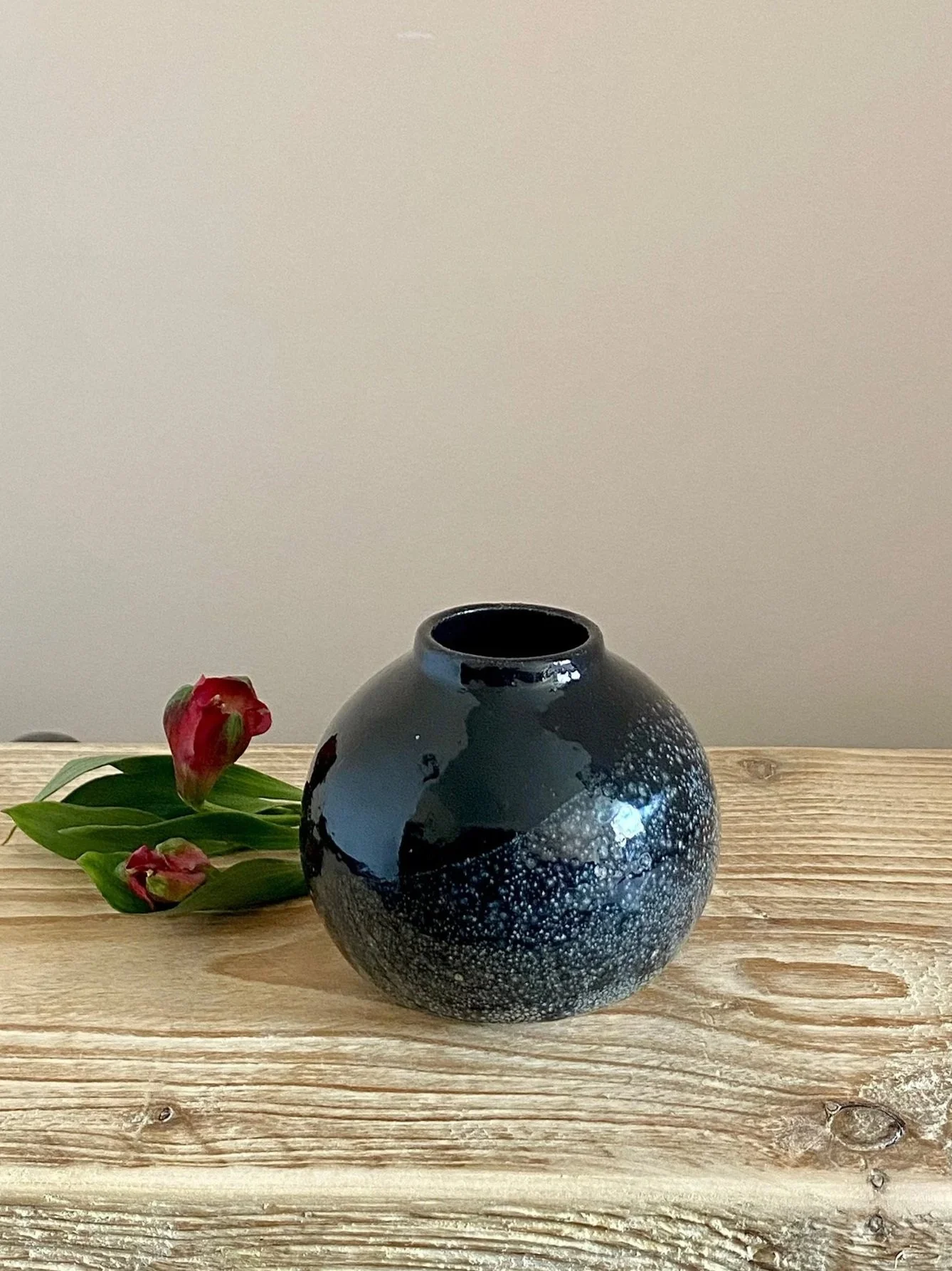 Black Speckle Bud Vase