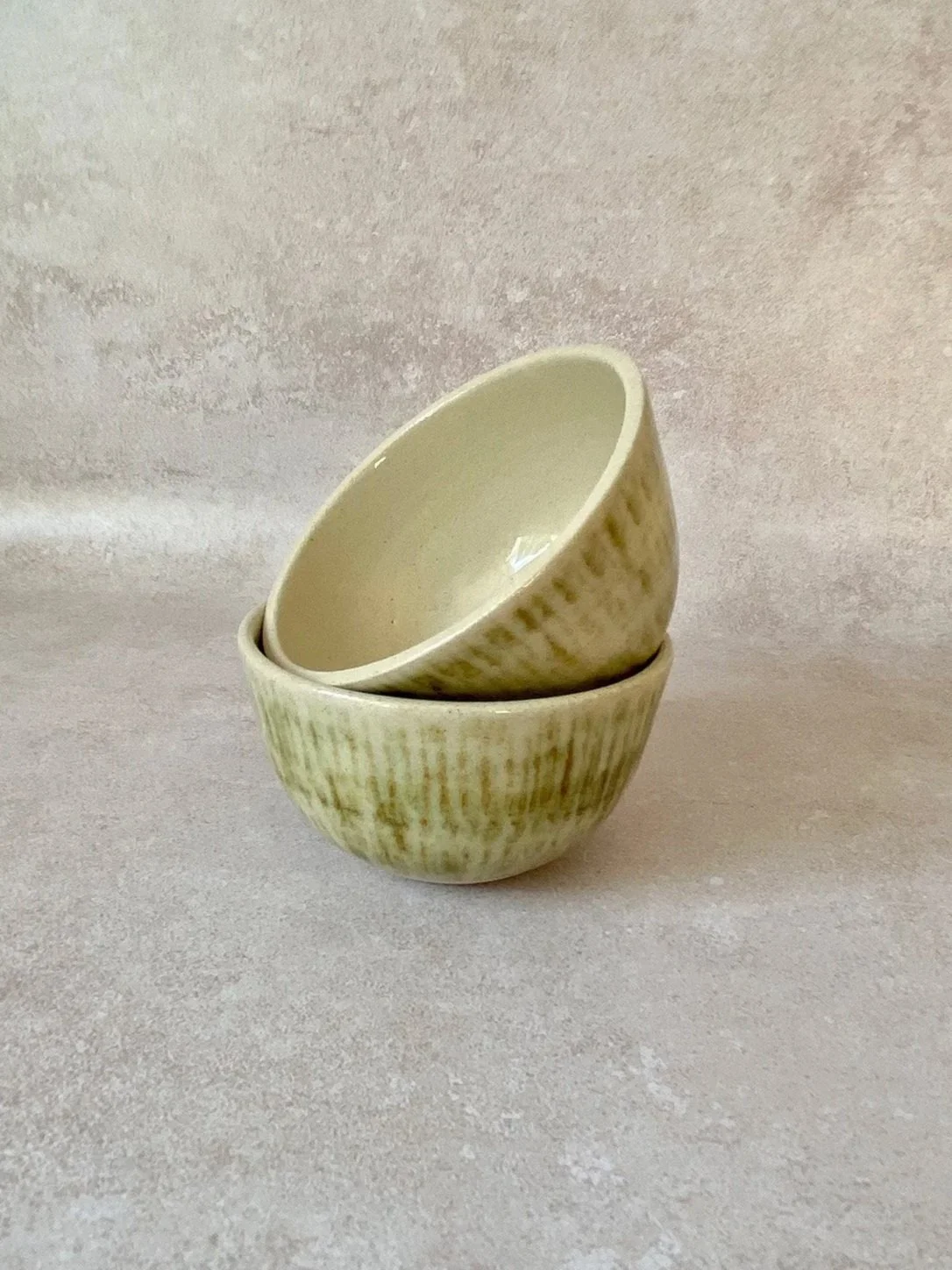 Pair of Olive Chatter Bowls