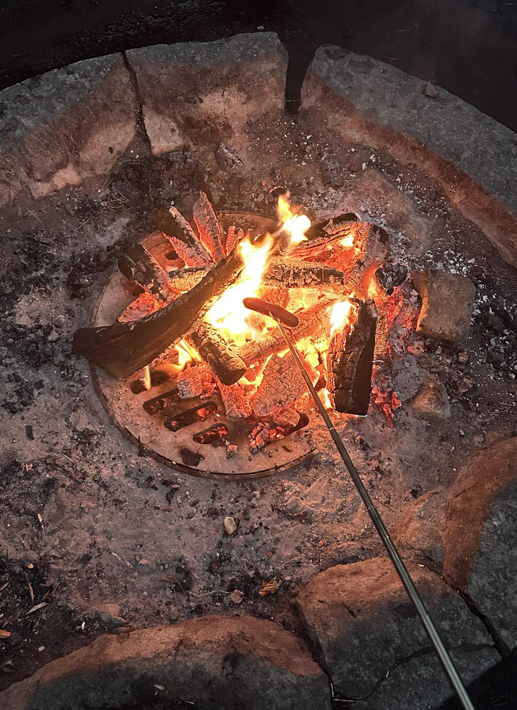 finnish sausage grilled in the forest arctic lakeland finland