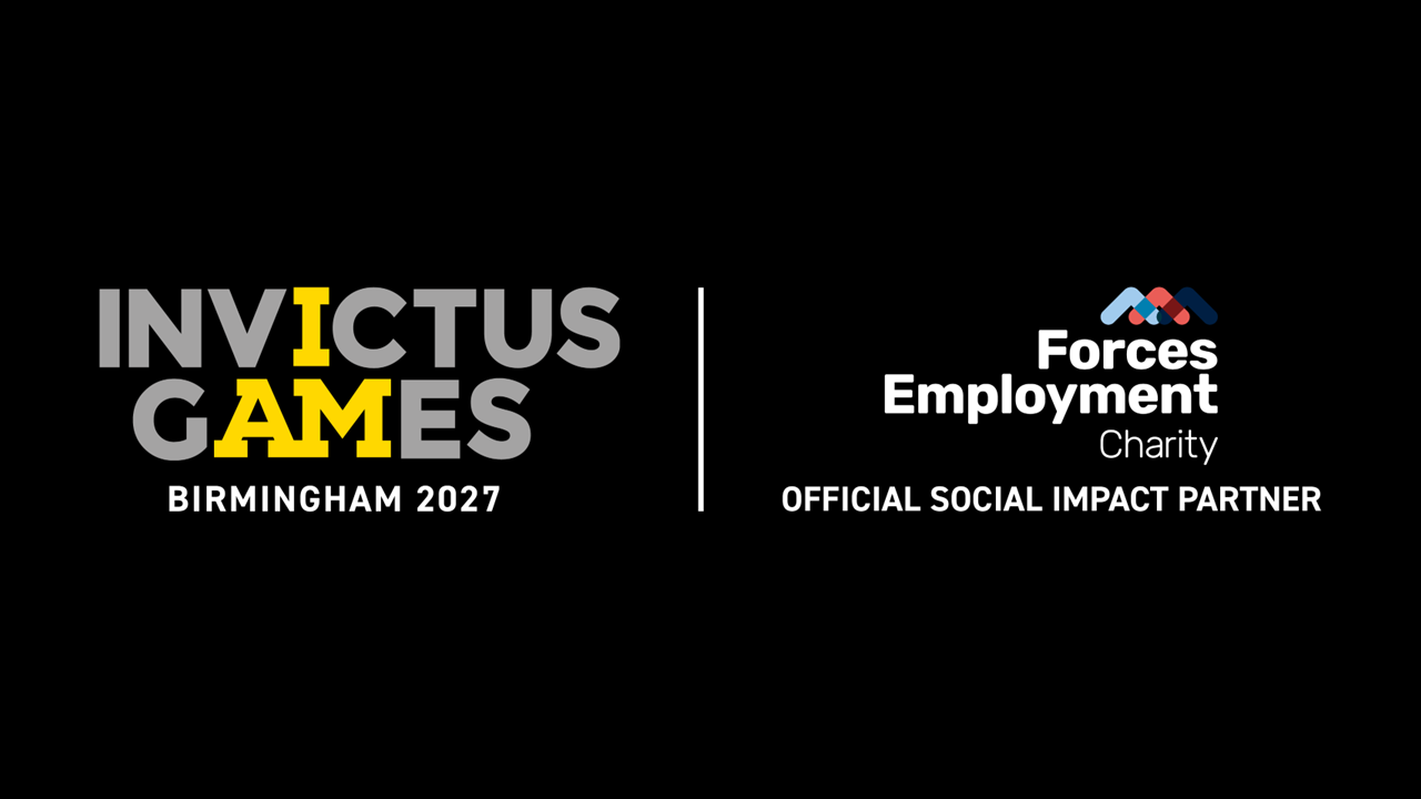 Invictus Games Birmingham 2027 and Forces Employment Charity logos