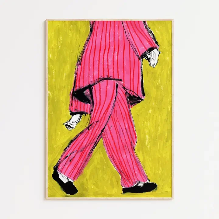 Pink Pyjama Fashion Art Print - A3