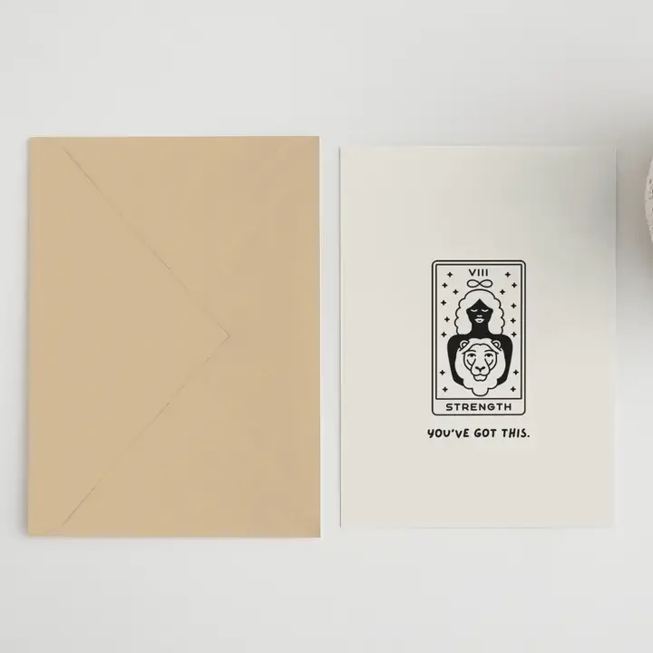 Strength tarot card 5x7 card