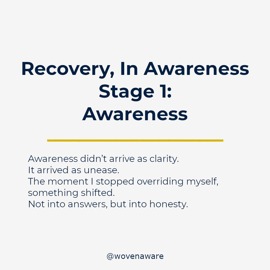 Recovery, In Awareness | Stage 1: Awareness
