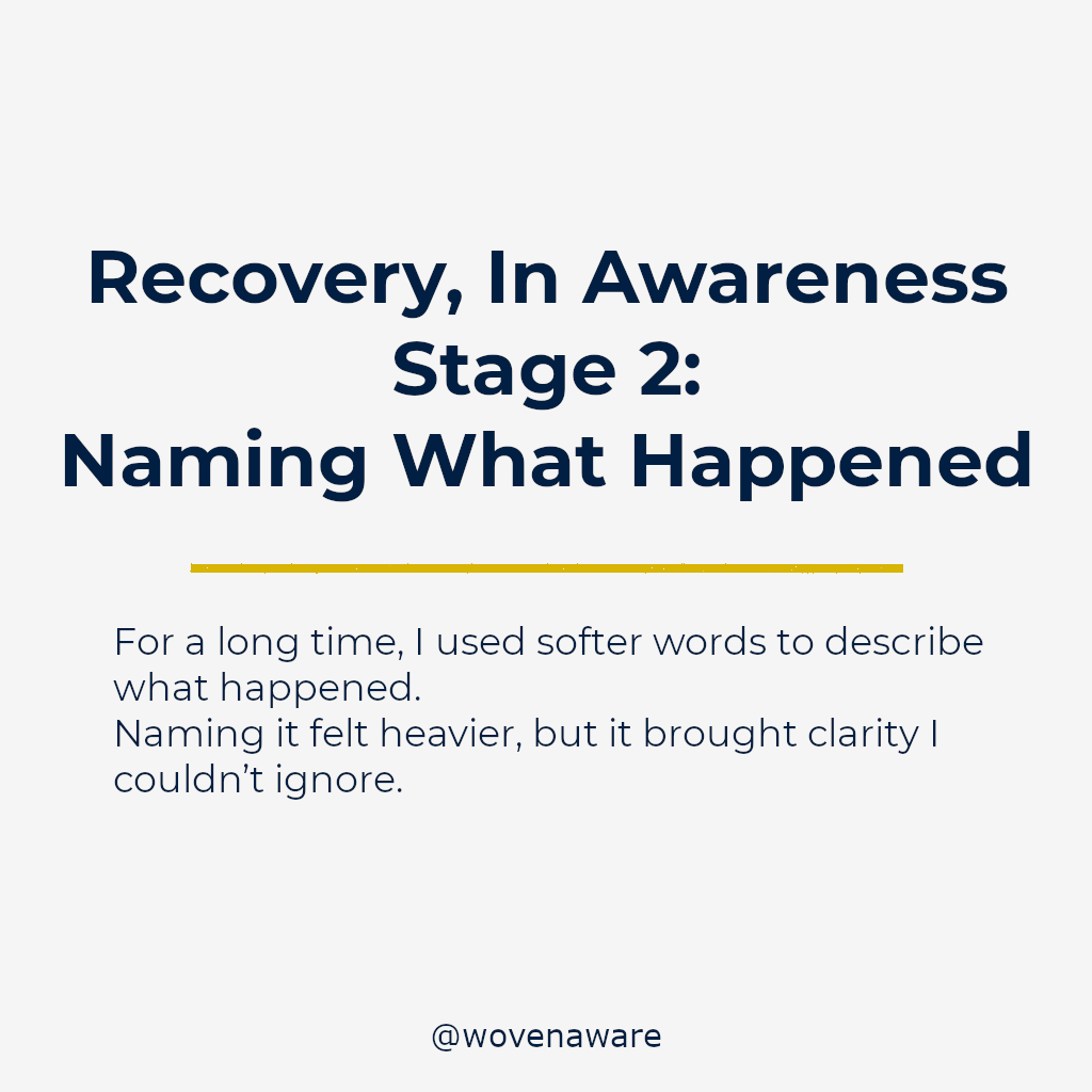 Recovery, In Awareness | Stage 2: Naming What Happened