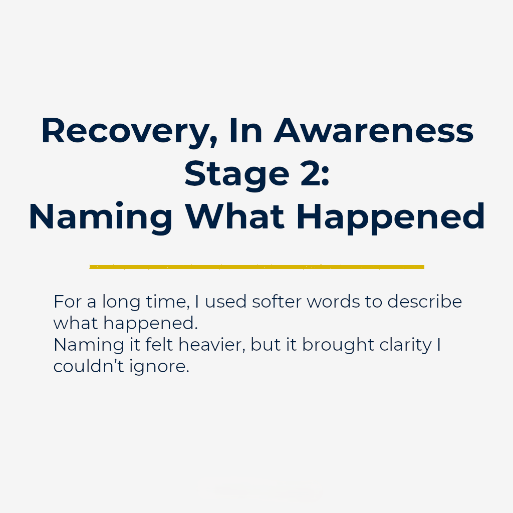 Recovery, In Awareness | Stage 2: Naming What Happened