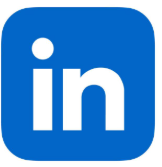 LinkedIn logo with white letters on a blue square background