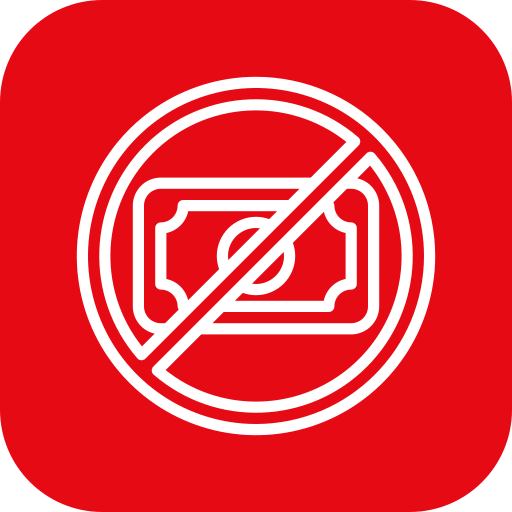No money or currency allowed sign on red background.