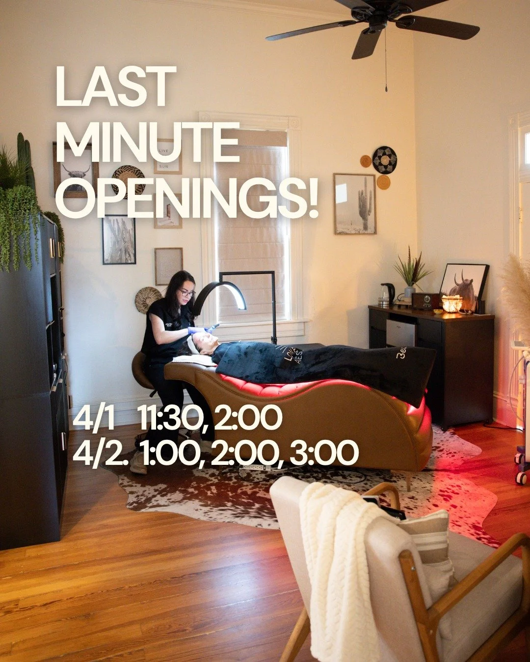 ✨ Last-Minute Openings Available This Week! ✨
Need a quick glow-up before the weekend? We&rsquo;ve had a few last-minute cancellations at Lone Star Aesthetics, and that means it&rsquo;s your chance to snag a spot! 🤍
Whether you&rsquo;re wanting refr
