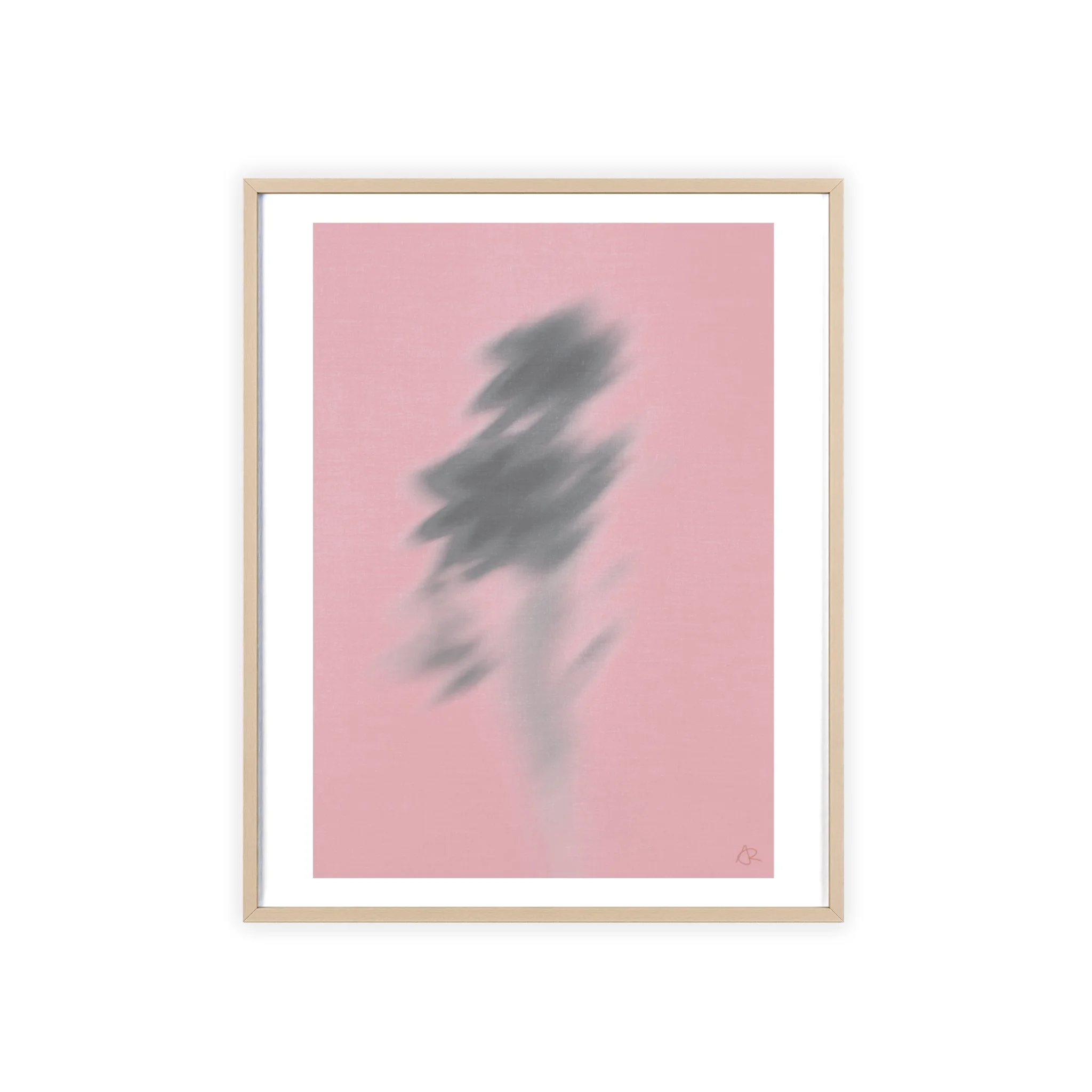 Framed Blurred Floral Poster — Pink Abstract Flower Art Print