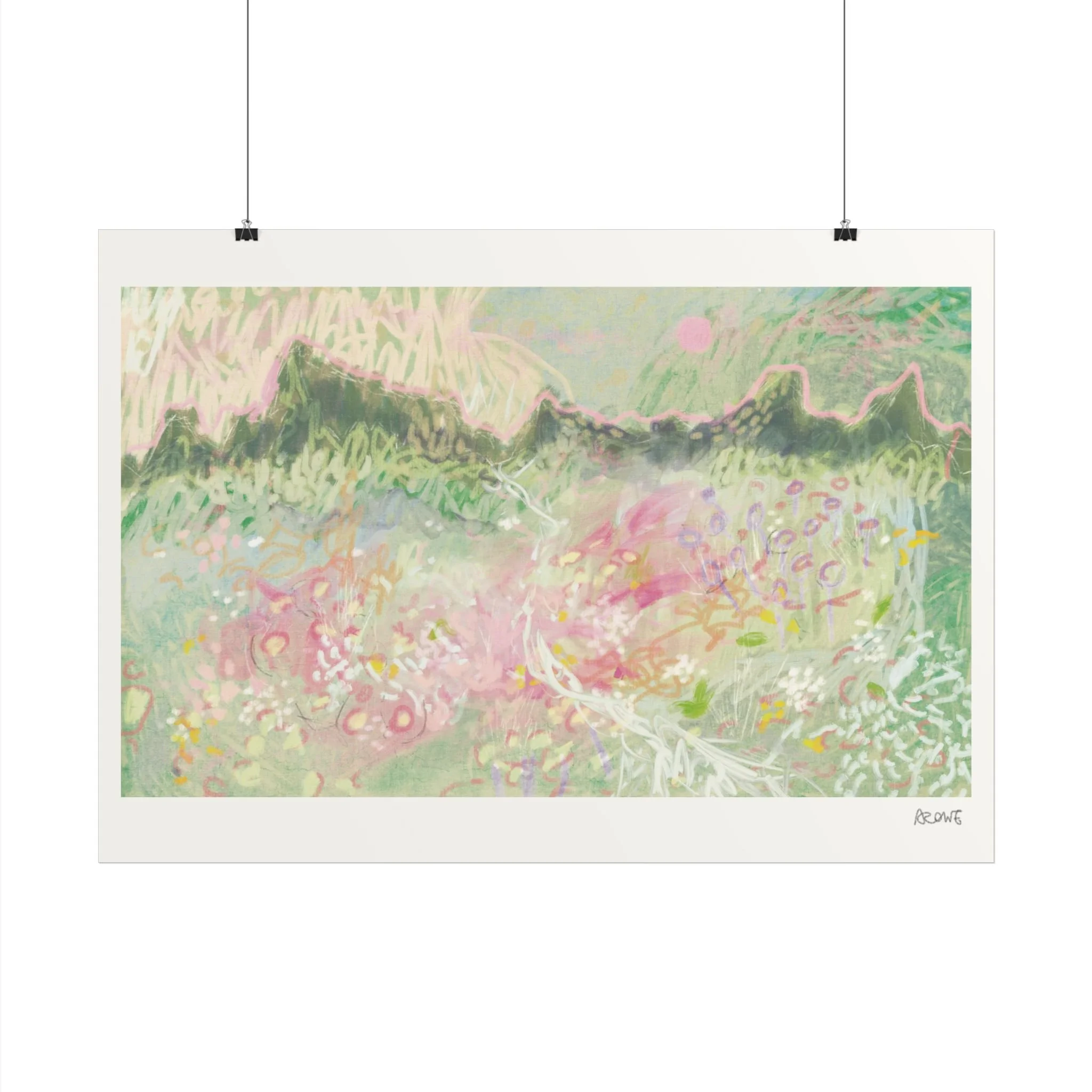 Pastel Floral Abstract Poster — Soft Garden Wall Art Print