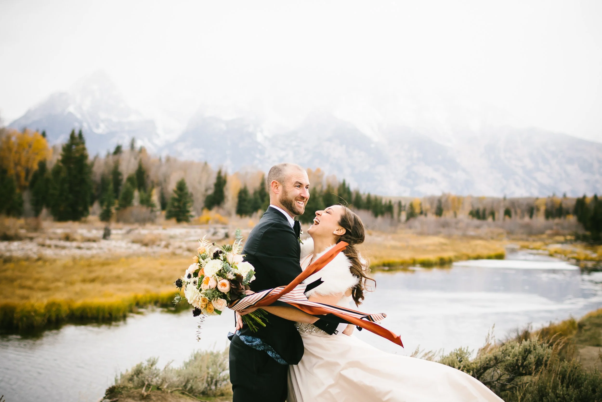 The Hartmans wedding in 2016 at the Four Seasons Jackson Hole, Wyoming.