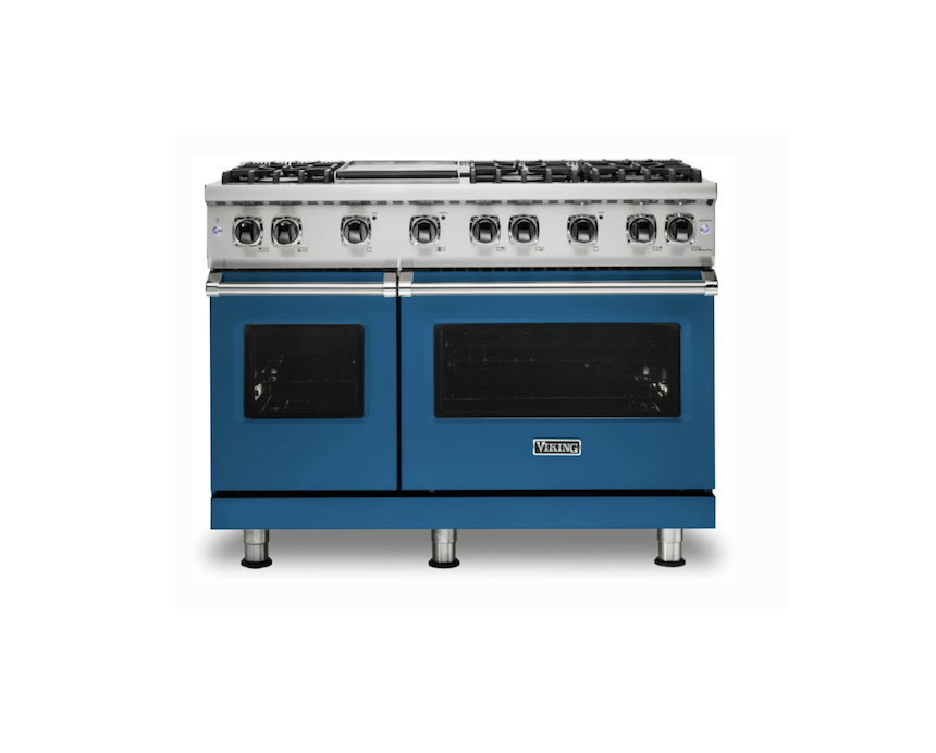 Viking 5 Series VGR5486GAB 48 Inch Freestanding Professional Gas Range with 6 Sealed Burners, Double Oven, 6.1 Cu. Ft. Total Capacity