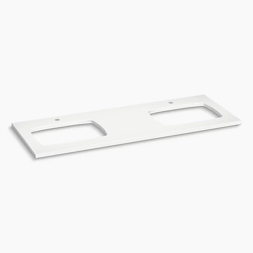 Silestone® Quartz 61" Vanity Top with Double Carillon® Rectangle cutouts - 28260-MMW