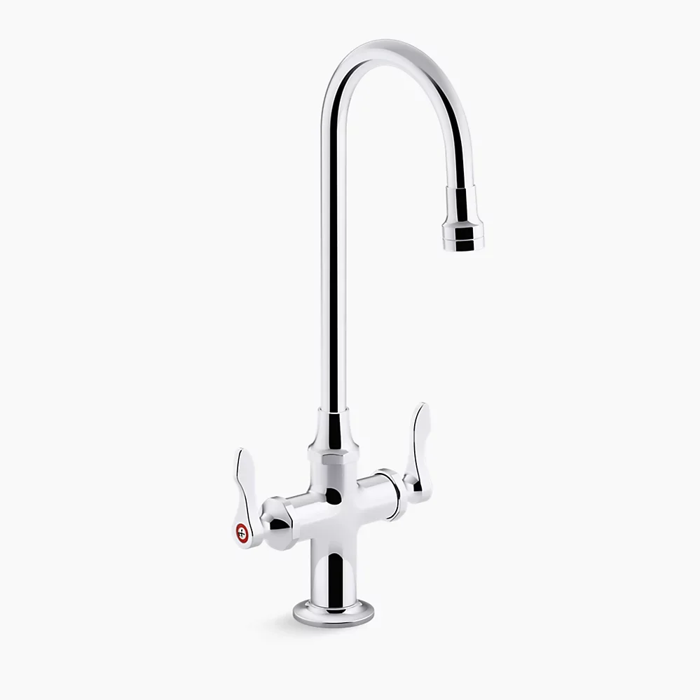 Triton® Bowe® 1.0 gpm Monoblock Gooseneck Bathroom Sink Faucet with Laminar Flow and Lever Handles - 100T70-4AKL-CP