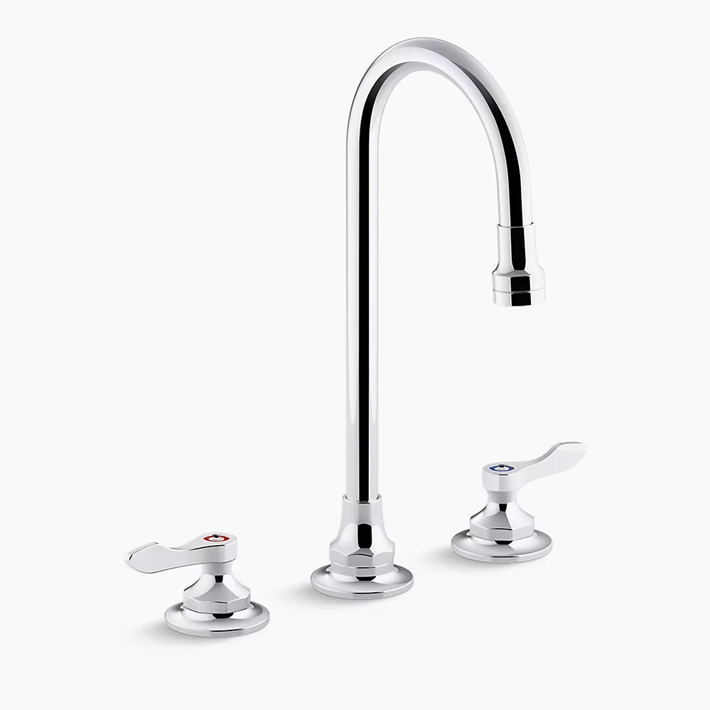 Triton® Bowe® 1.0 gpm Widespread Bathroom Sink Faucet with Laminar Flow, Gooseneck Spout and Lever Handles - 800T70-4AKL-CP