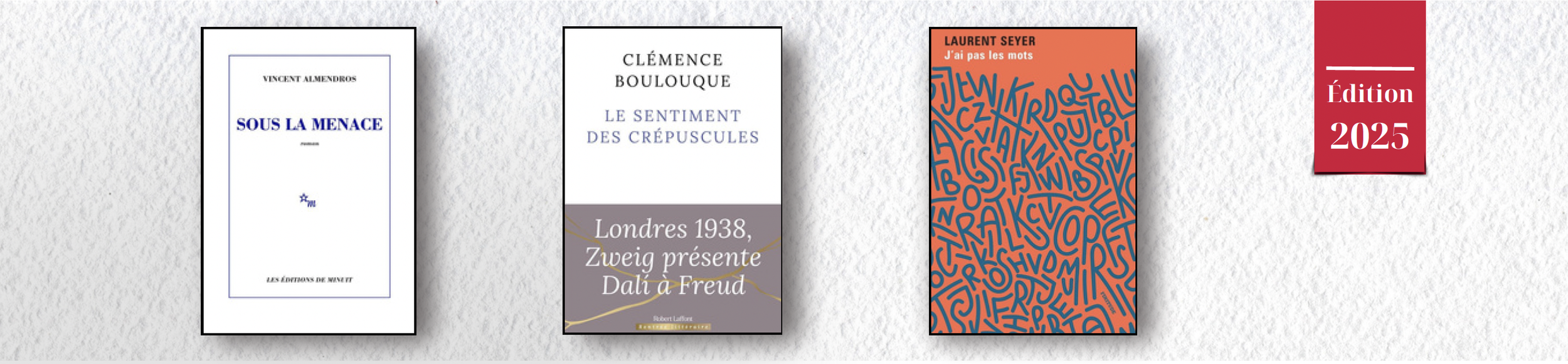 Quatre livres empilés avec une étiquette rouge indiquant «Édition 2025»