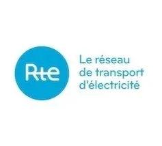 Logo du réseau de transport d'électricité Rte avec un cercle bleu et le texte en français