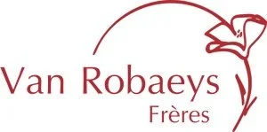 Logo de Van Robaeys Frères avec une fleur stylisée.