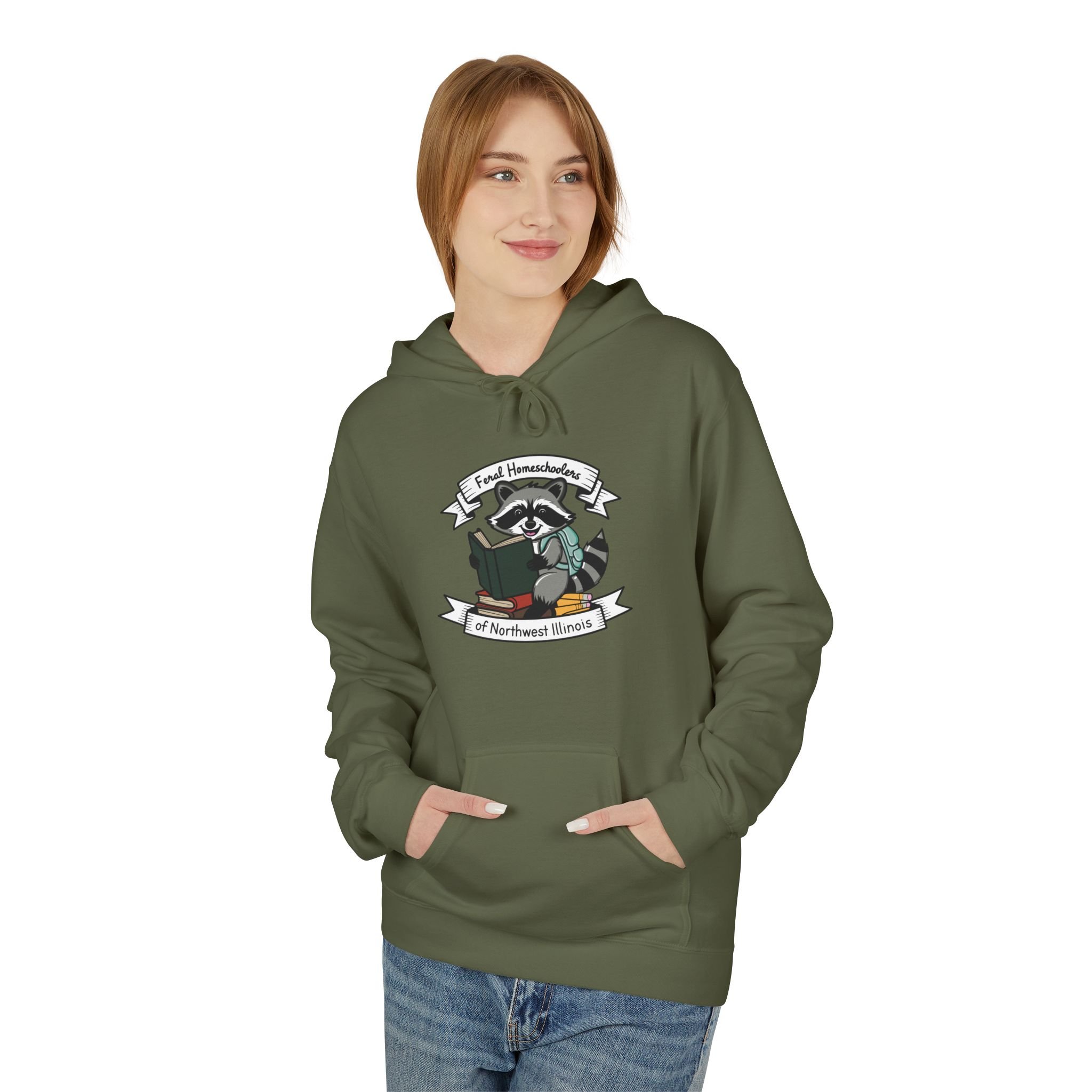 Hoodie - Reading Raccoon Logo
