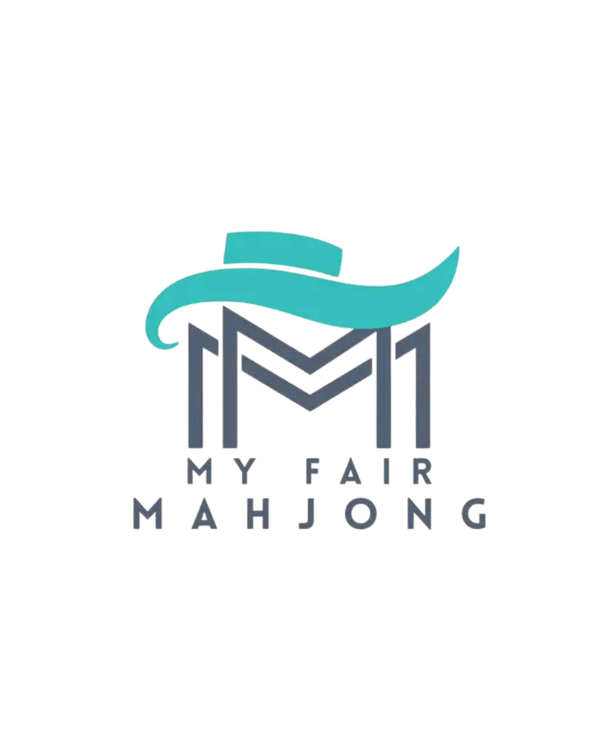 Logo with stylized letter 'M' topped with a teal graduation cap and the text 'My Fair Mah Jong' underneath.