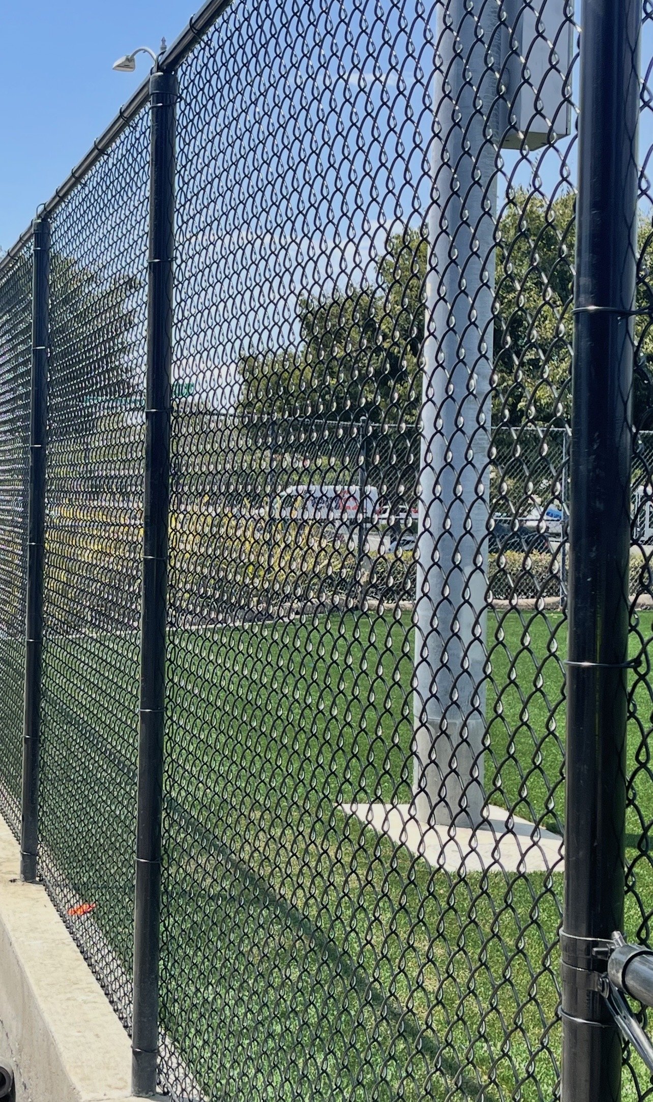 Chain Link Fence installed around the park area