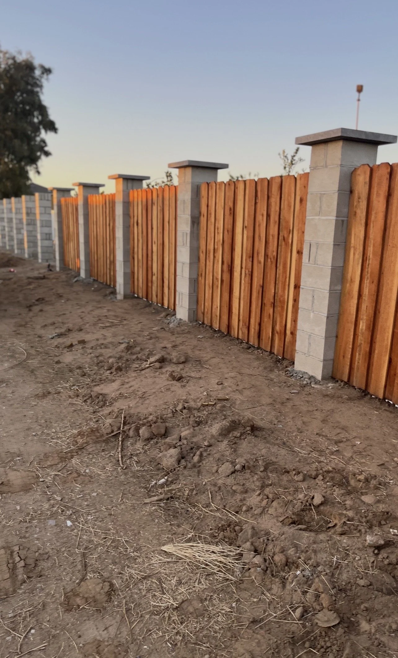 Horizontal wood privacy fence installed for modern residential design