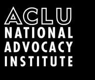Logo of the ACLU National Advocacy Institute in black and white.
