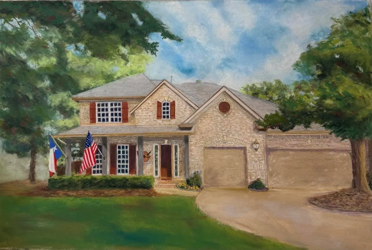 My latest commission #painting of house #pastel painting #commissioned art #amyrubyart