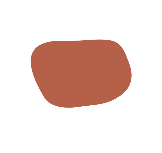 A brown, irregularly shaped object with a black outline on a white background.