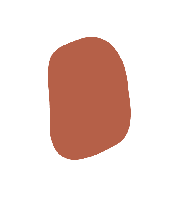 A cartoon illustration of a brown circular object, possibly a potato or a rounded shape, on a black background.