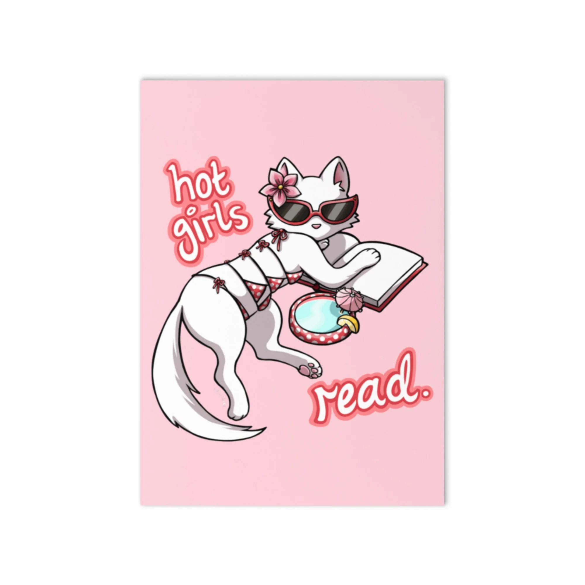 Hot Girls Read greeting card