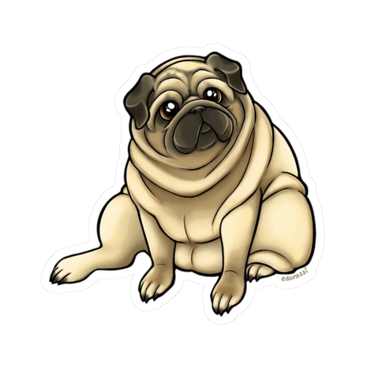 One in a Melon: Melon the Pug kiss-cut sticker