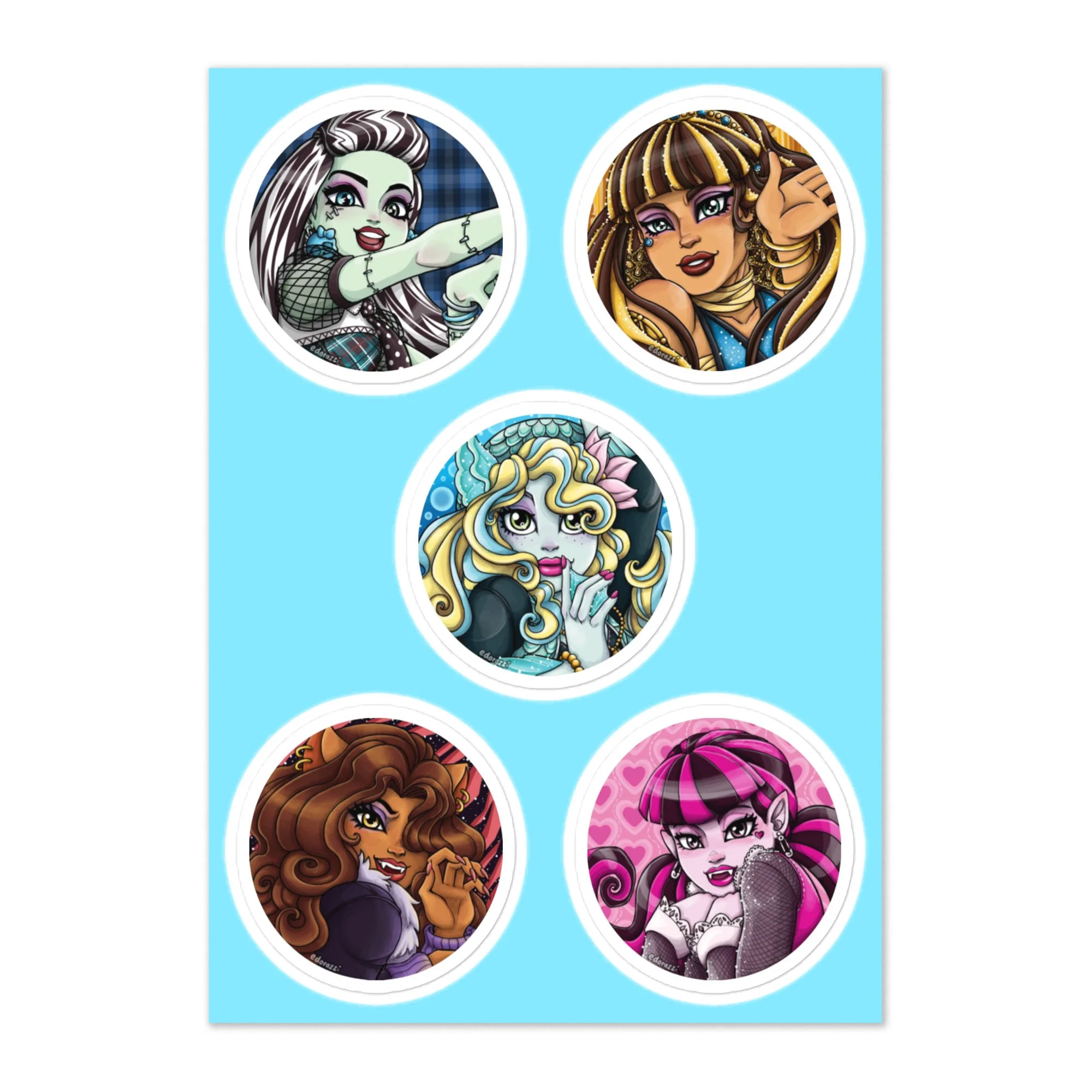Ghoulish Gals sticker sheet