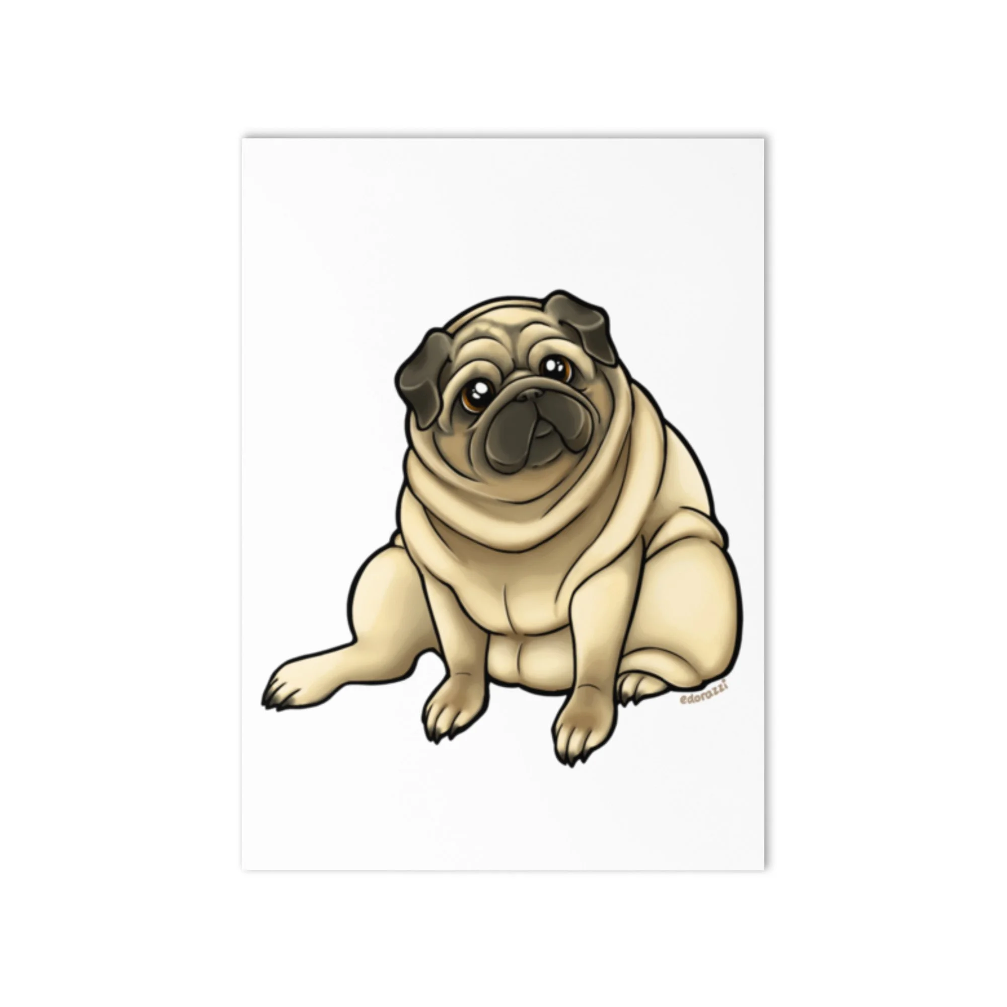 One in a Melon: Melon the Pug greeting card