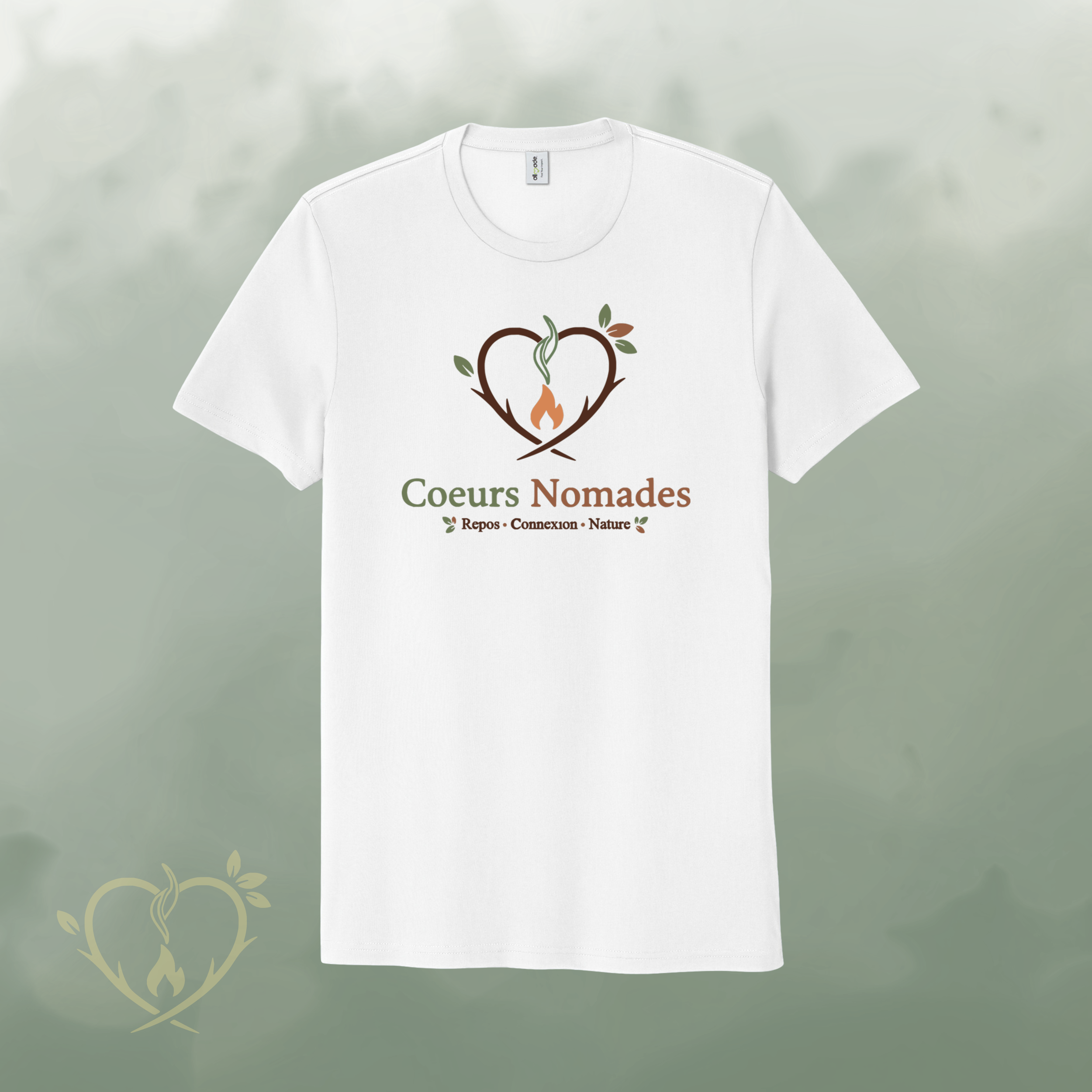 * Précommande * T-Shirt de coton biologique - Blanc Pur - logo original (coupe droite classique)