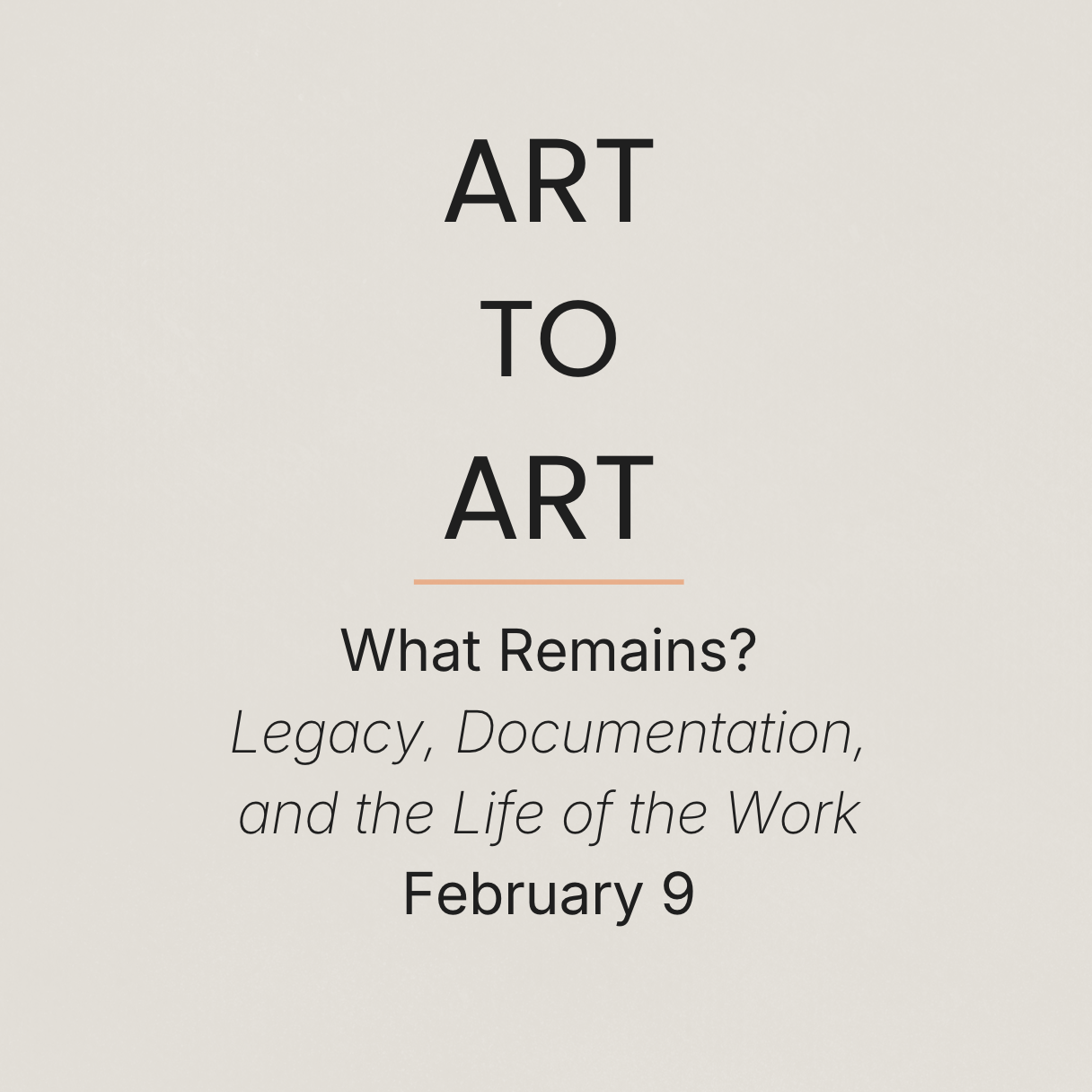 Art to Art: Creative Well, What Remains