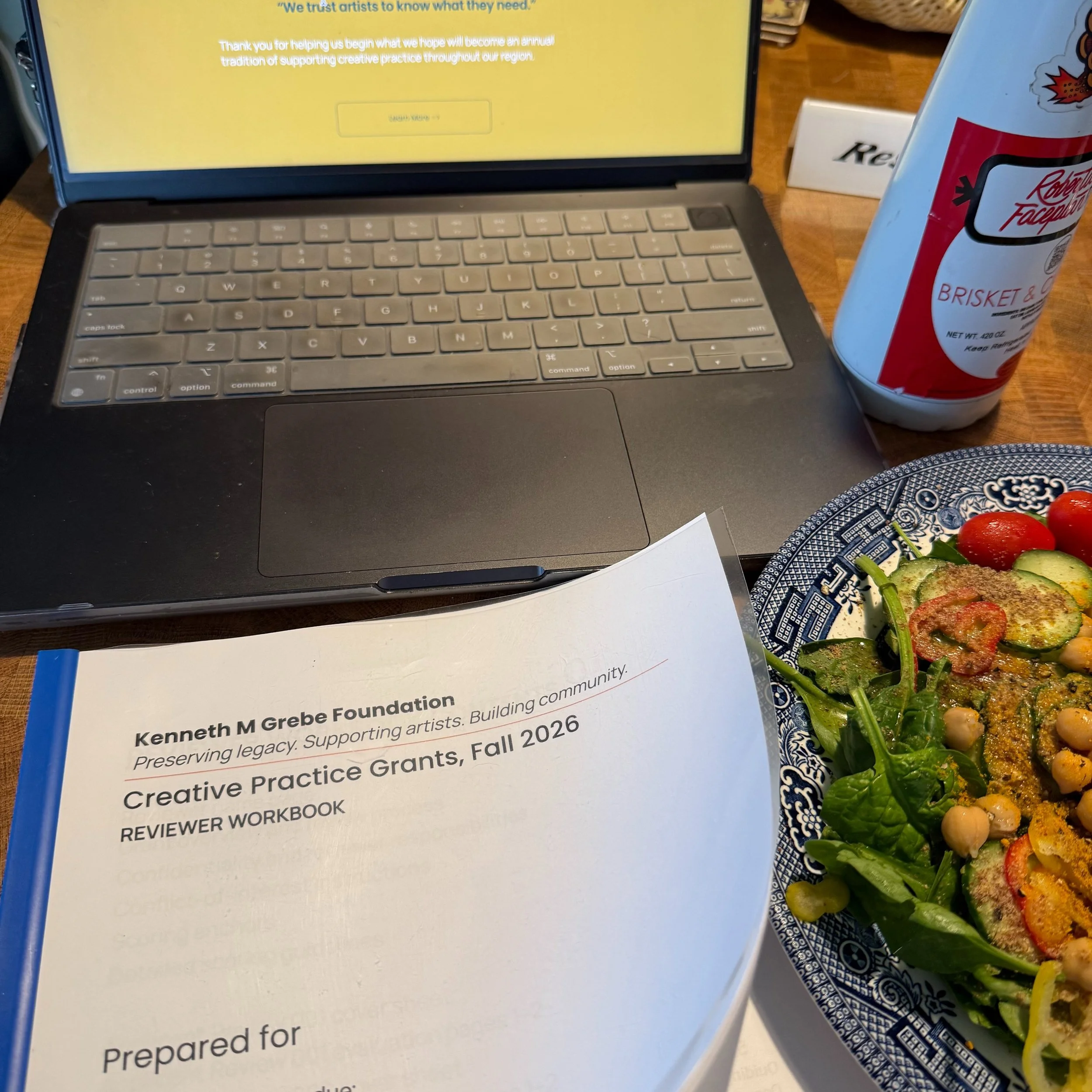 The Creative Practice Grants are officially in review.

On September 18, complete review materials went out to our panel, and now the careful work begins.

Our reviewers are independently considering every eligible application, evaluating artistic pr
