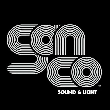 Stylized CDM logo with concentric lines and the words "Sound & Light" underneath against a black background.