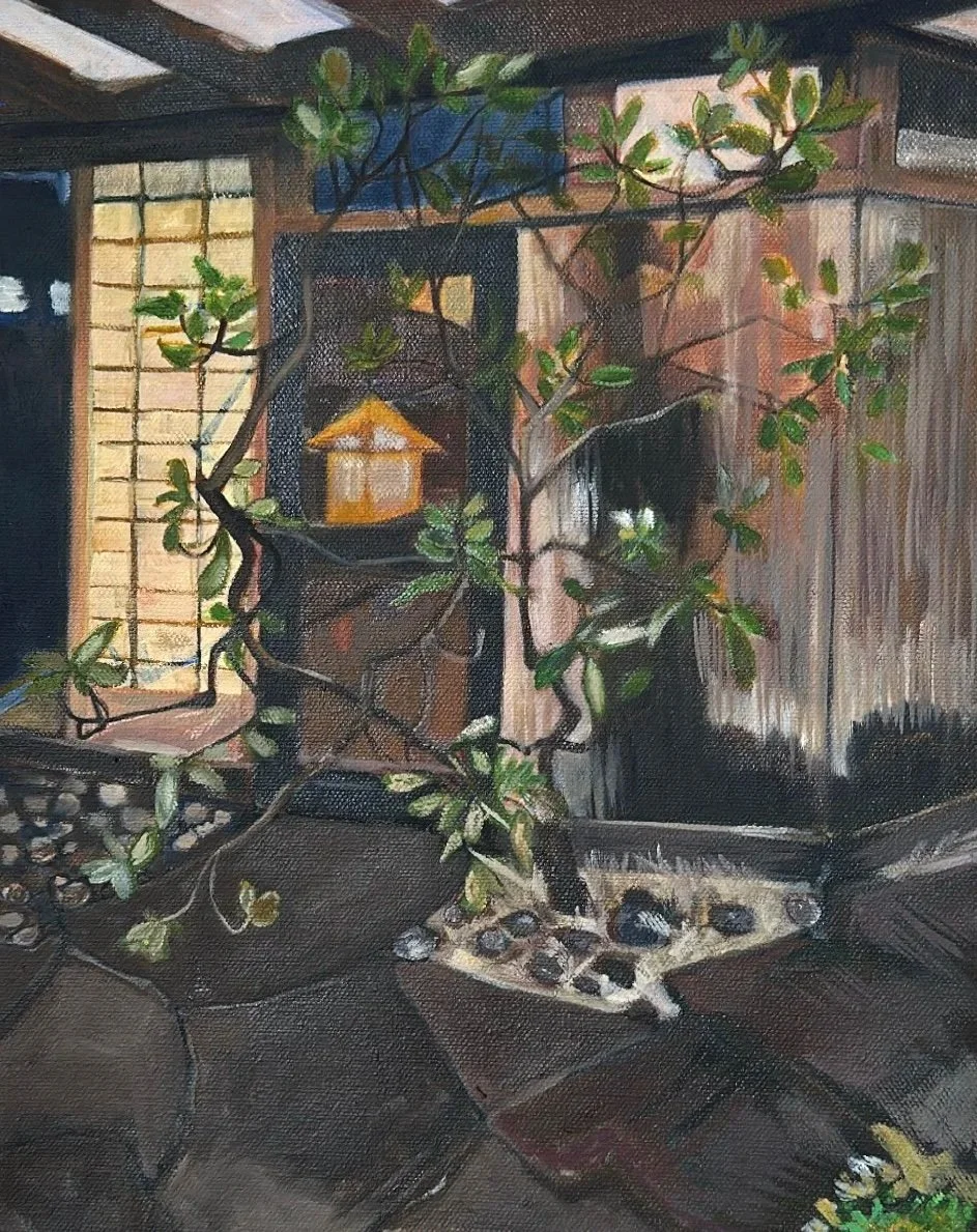 Japanese Garden, 2022, Oil on Canvas, 12 x 16 Inches