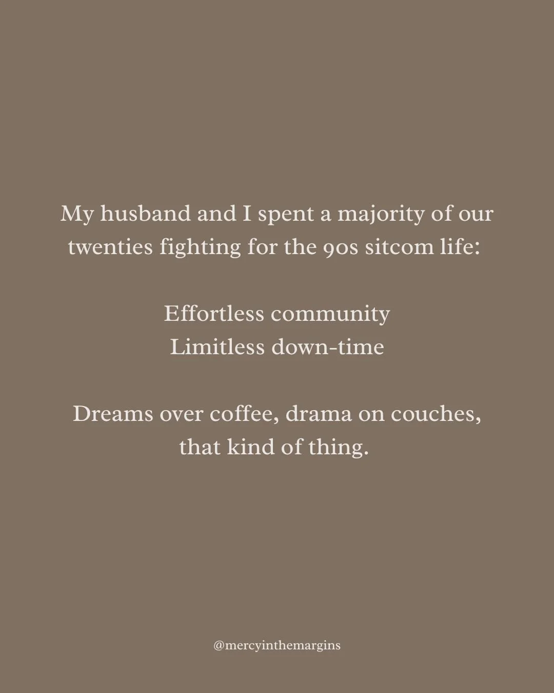 Anybody else fall for the Friends TV trope and assume your adult life would be full of shattered glass ceilings and communal coffee runs before heading to the office? 😅

Because culture feeds us achievement mentality like daily vitamins, we think th