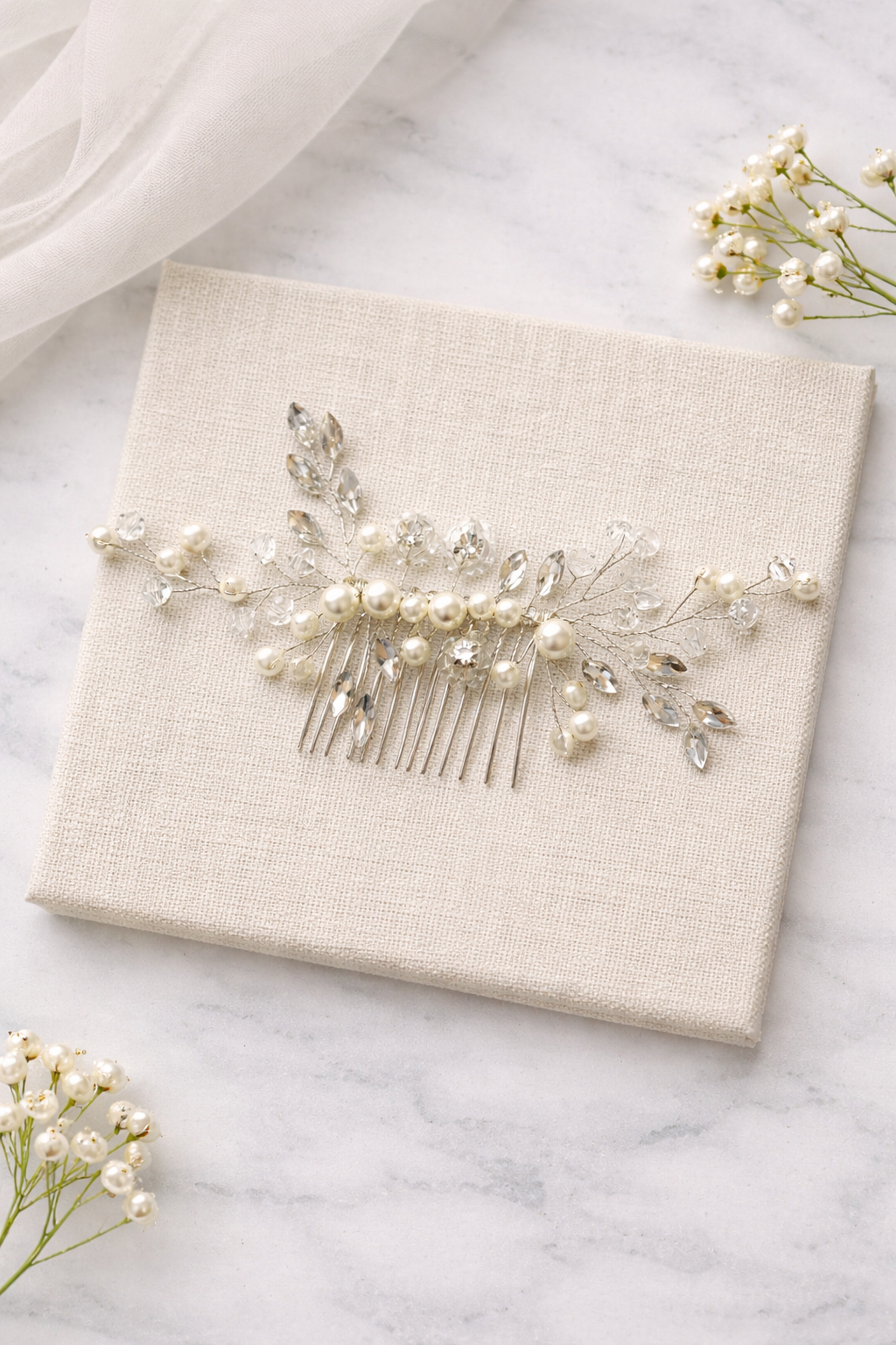 Rhinestone, Pearl + Crystal Comb, Bridal Hair Accessories