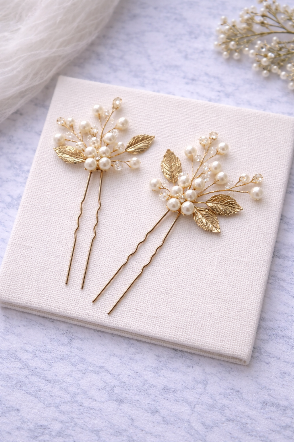 Gold Leaves + Pearls, Bridal Hair Accessories
