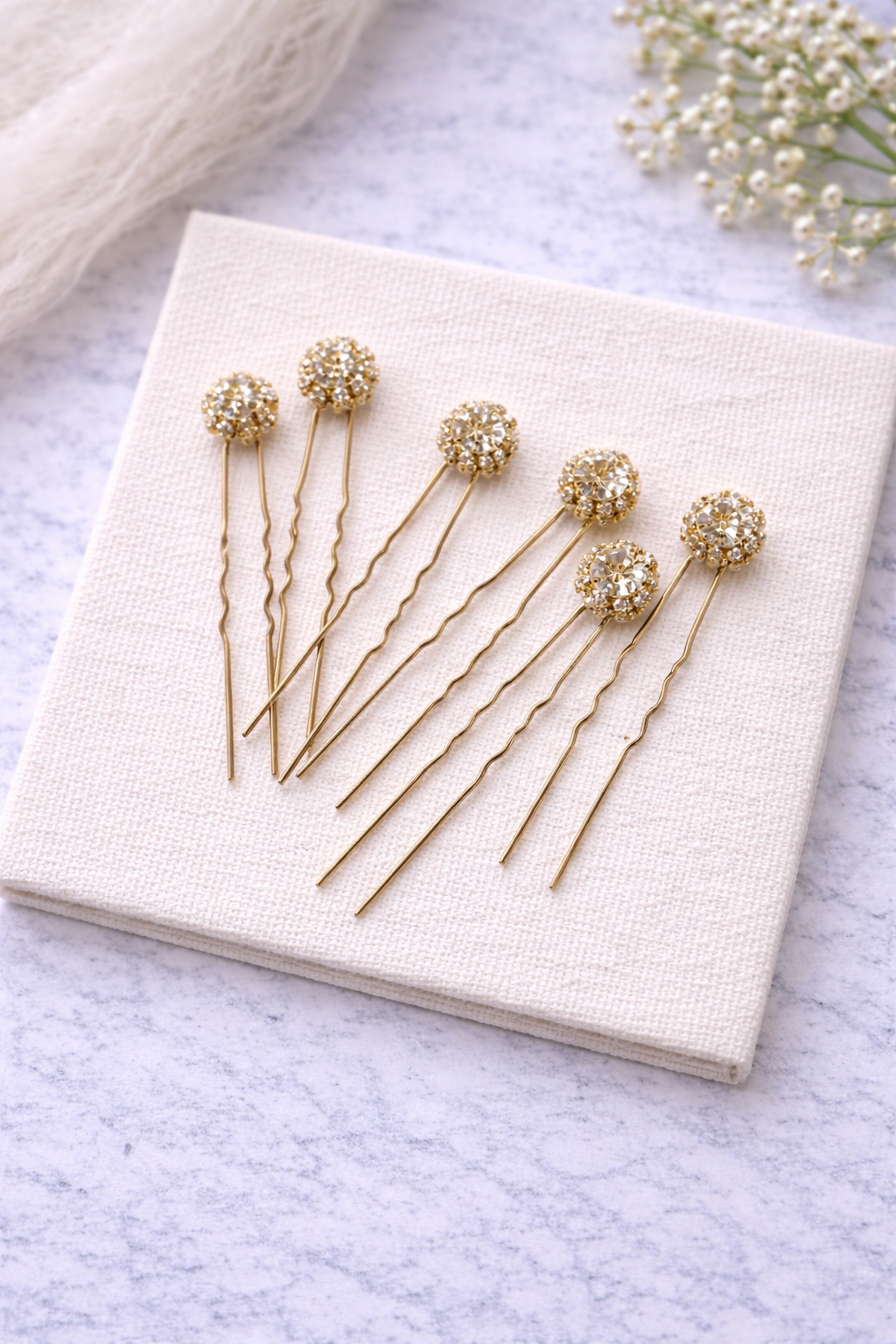 Gold Rhinestone Pins, Bridal Hair Accessories