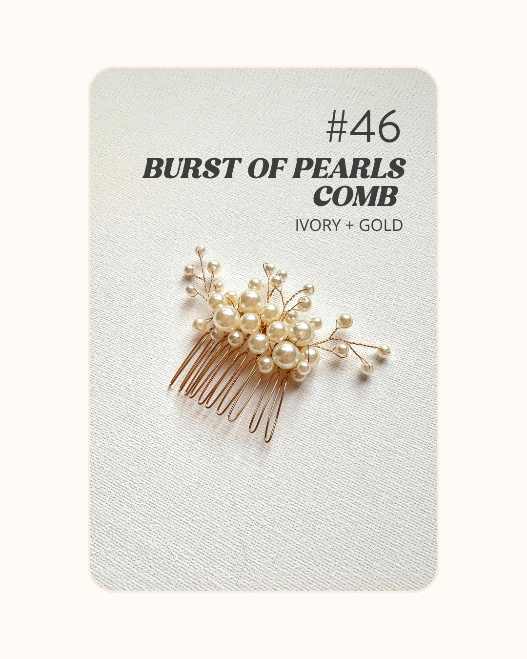 Burst of Pearls, small comb, gold