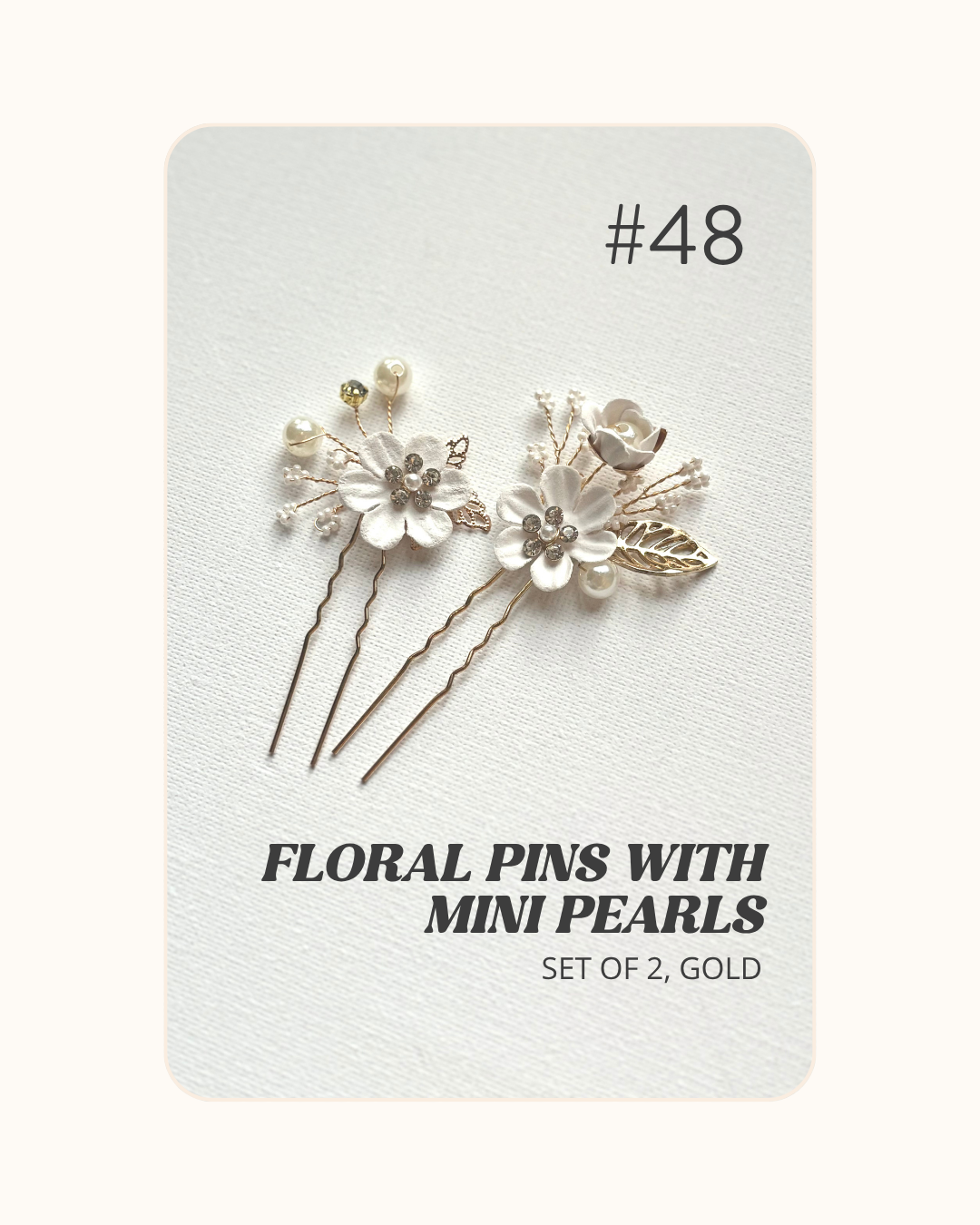 Floral Pins with Mini Pearls