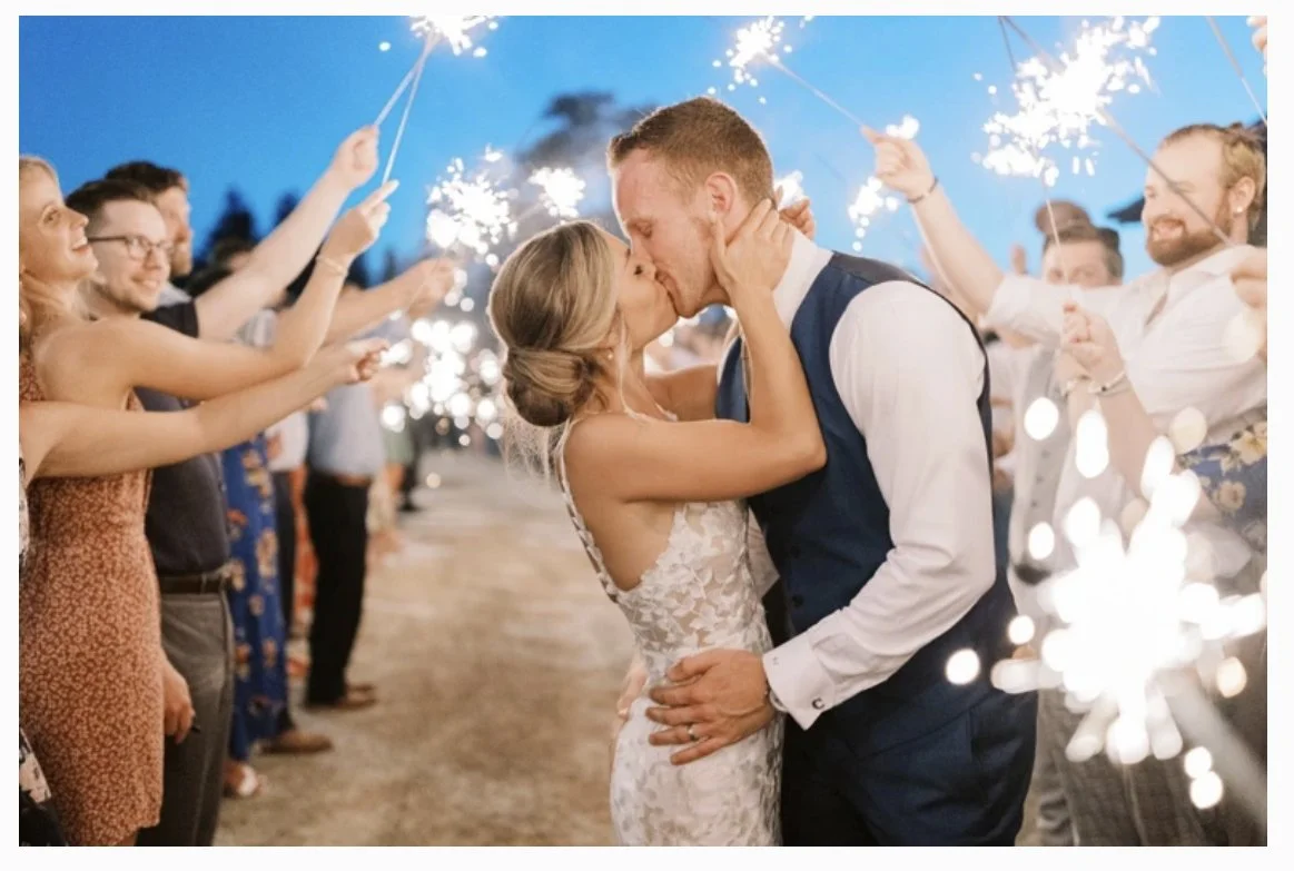 kissing under sparklers