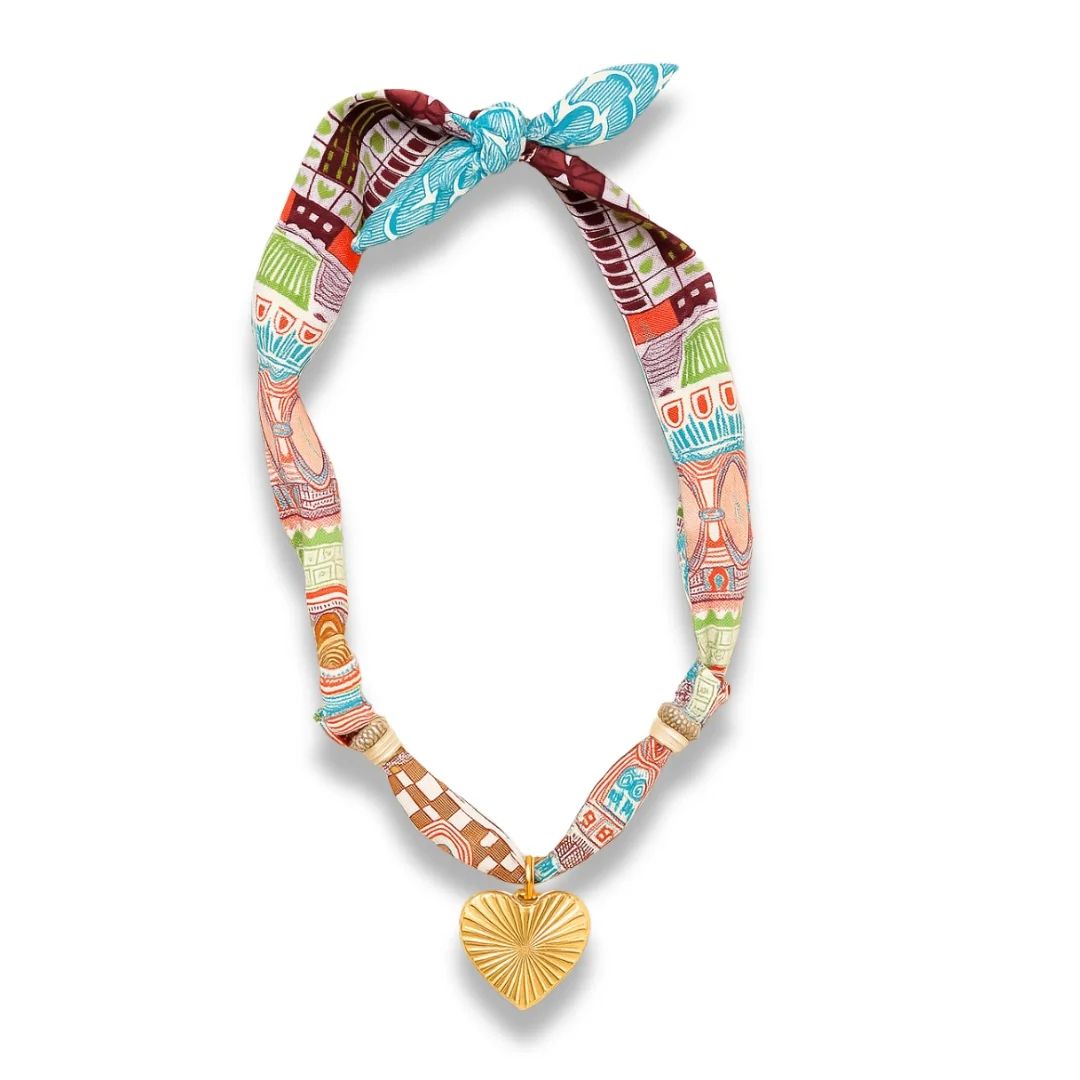 Silk Heart Necklace