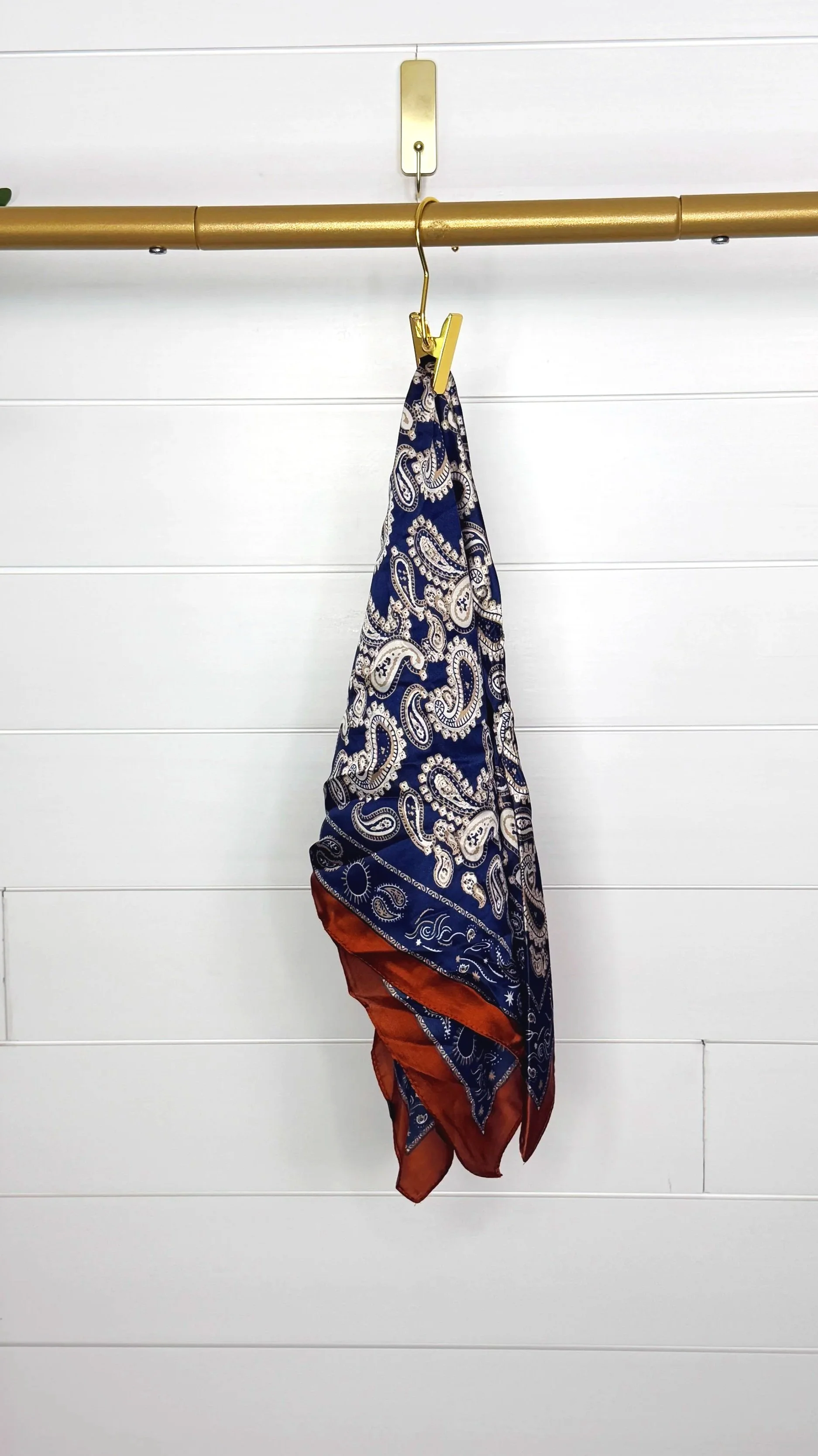 Navy and brown scarf