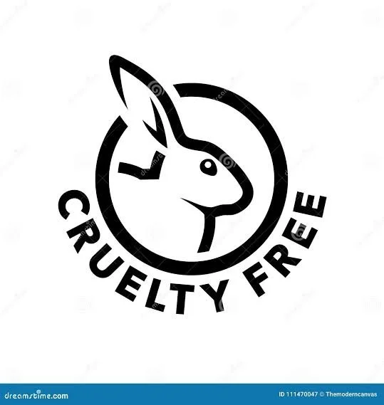 Black and white logo with a rabbit's head inside a clock circle and the words 'CRUELTY FREE' below.